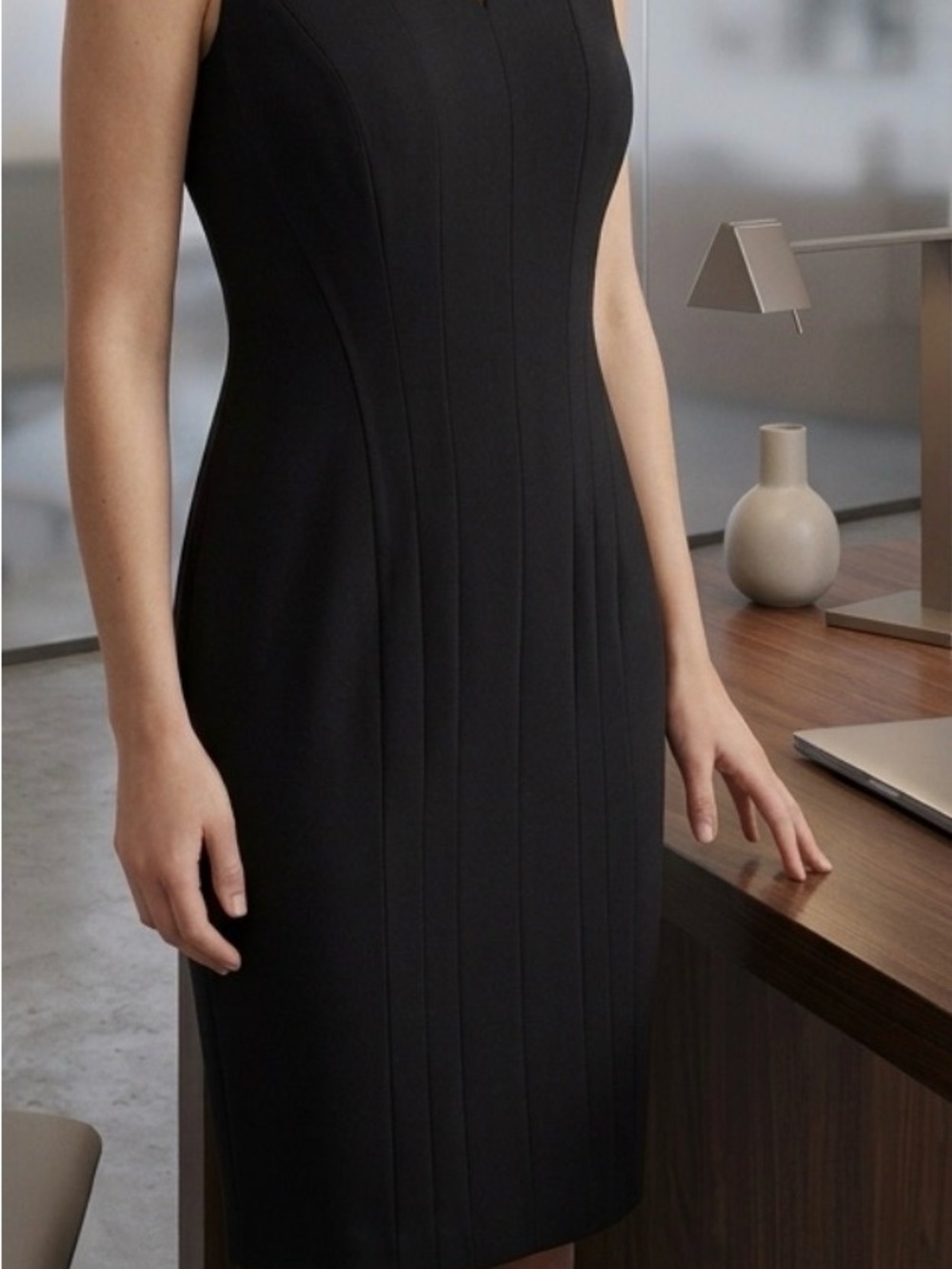 Calvin Klein Timeless Black Panel Sheath Dress